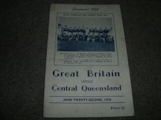 Rare Central Queensland V Great Britain Rl Tour Match @ Rockhampton June 1958