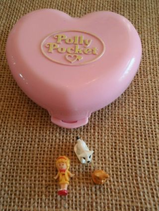 1989 Vintage Polly Pocket Bluebird Country Cottage Compact Complete W3