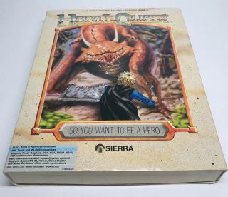 Hero’s Quest I So You Want To Be A Hero Pc Game Sierra Ms - Dos 1989 Rare