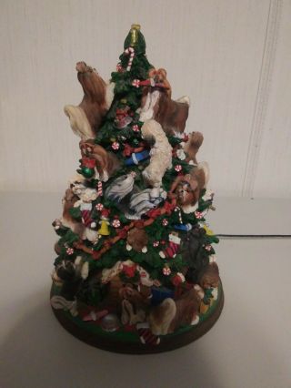 The Danbury Shih Tzu Christmas Tree Retired Rare Dog Tree Light Up Decorate