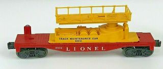 Lionel 6812 O Scale Track Maintenance Car Yellow Superstructure Vintage Rare