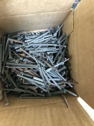 6 1/2 Pounds Of Square Cut Flat Head Nails 2 1/2” Great For Restoration Projects