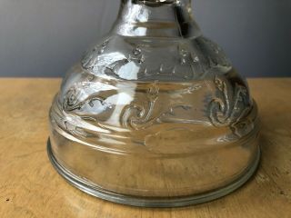 Vintage Antique Kerosene Oil Lamp Clear Glass Flange KAADAN Burner Chimney  2