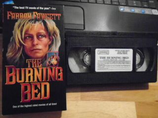 Rare Oop The Burning Bed Vhs Tv Film 1984 Farrah Fawcett Charlie 