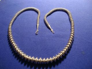 Rare 24,  Inch Native American Sterling Silver Big Chunky Necklace