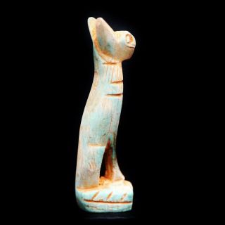 Rare Antique Egyptian Stone Of Ancient Cat Bastet (bes) Amulet Figurine