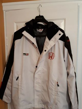 Rare Vintage Bar Honda Racing F1 Team Jacket With Cover Size L Jenson Button