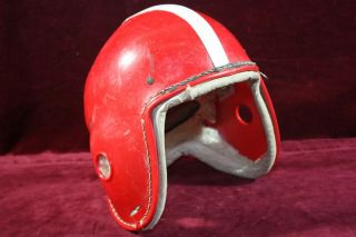 Vintage Football Helmet Kids Youth Childs Plastic Medium Leather Web 1950 