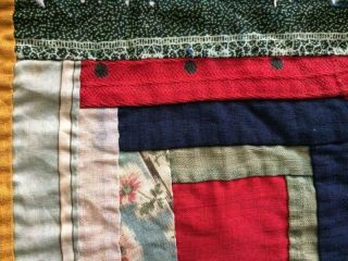 Back In Time Textiles Antique 1860 - 80 " Log Cabin " Cutter Quilt Piece