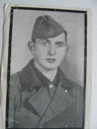 RARE WWII German Death Card,  KIA BY PARTISANS IN BOSNIA,  WEARING YOUTH UNIFORM 2