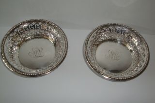 Rare Antique Gorham Sterling Silver Pierced Bonbon/nut Dishes