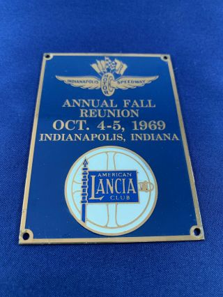 American Lancia Club 1969 Indioanapolis Reunion Enamel Metal Emblem Rare
