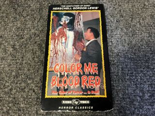 Color Me Blood Red Vhs Rhino Video Release 1989 Very Rare Herschell Gordon Lewis