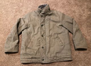 Vintage Civilian Wwii Navy Deck Jacket N - 1 Usn Coat Us Ww2 1940s Military Rare