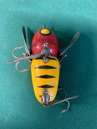 Early Vtg HEDDON CRAZY CRAWLER Patented Wood Fishing Bait Casting Bass Lure 3