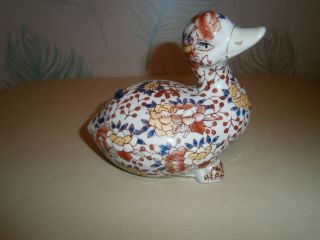 Rare Antique/vintage 1920s Japanese Porcelain Hand Painted Imari Duck Figure.