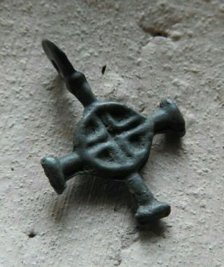 Ancient Vikings Bronze Cross Pendant.