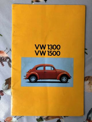 Rare Brazilian Vw Beetle/fusca Dealer Brochure.  (1972)