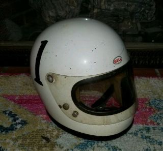 Rare Vintage 1970 Bell Star Toptex Motorcycle Helmet Size 7 1/8