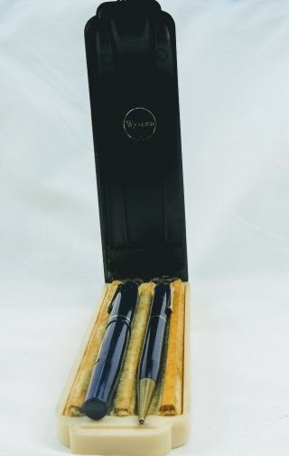 Rare Art Deco Boxed Wyvern 404 Fountain Pen & Mechanical Pencil Set - Ref: P3