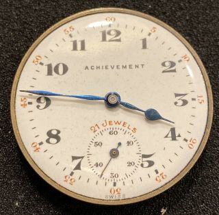 Vintage Langendorf Achievement 21 Jewel Pocket Watch Movement