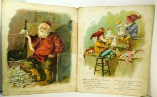 Rare Antique 1900 Christmas A.  B.  C.  Linen Book Carolyn Wells Color Illustrations 3