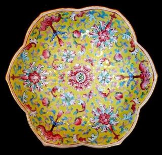Rare Chinese Antique Porcelain Plate Tray Bowl Holder Qing Dynasty