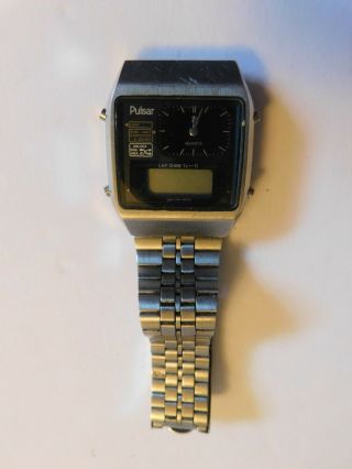 Rare Pulsar By Seiko Vintage Retro Dual Analog Digital Quartz Watch Y651 - 5030