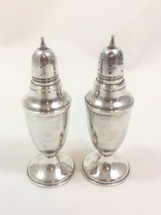 Reed & Barton Sterling Silver Weighted & Reinforced Salt Pepper Shakers 41