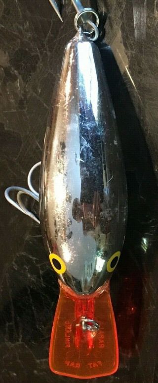RAPALA RATTLING FAT RAP RFR - 7 CH CHROME/RED LIP MADE IN FINLAND RARE 2