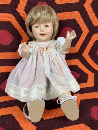 Antique Composition Cloth Baby Doll 25” Voice Box Sleep Eyes 3