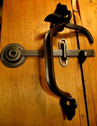 Old 8 " Cast Iron Thumb Latch Door Handle Vintage Door Hardware Door Pull