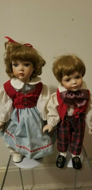 Jack And Jill Porcelain Dolls By Phyllis Wright Paradise Galleries 12 " Musical