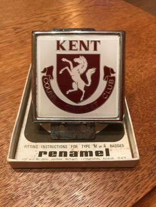 Rare Kent County Cricket Club Car Badge Renamel Brand