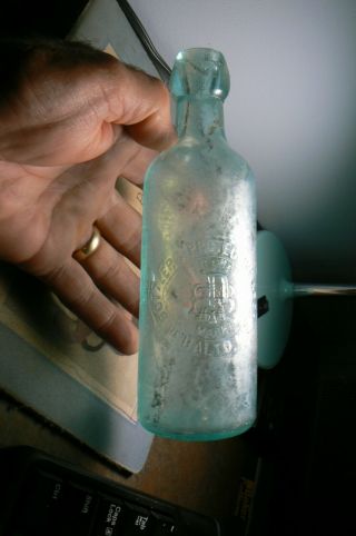 Rare 1800s Antique Hutchinson Aqua Blue Glass B.  P.  A.  Soda Bottle Balto,  Md