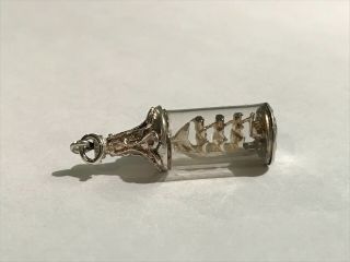 Lovely Rare Vintage Silver Nuvo " Ship In A Bottle " Bracelet Charm