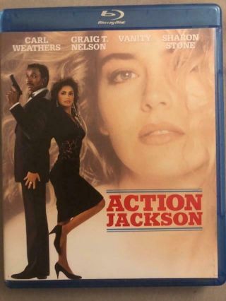 Action Jackson (blu - Ray Disc,  2013) Htf Rare Carl Weathers Sharon Stone With Dvd