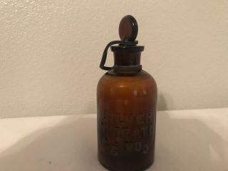 Antique Medical Apothecary Pharmacy Bottle Silver Nitrate Agno3 Pat 1883