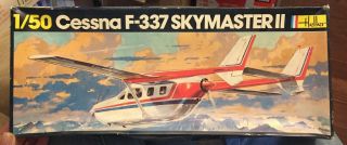 Rare& Vintage Heller 1/50 Cessna F - 337 Skymaster Ii Kit 405