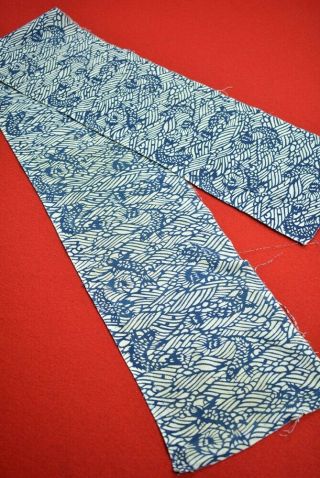 Bz56/50 Vintage Japanese Fabric Cotton Antique Boro Patch Indigo Blue 52.  4 "