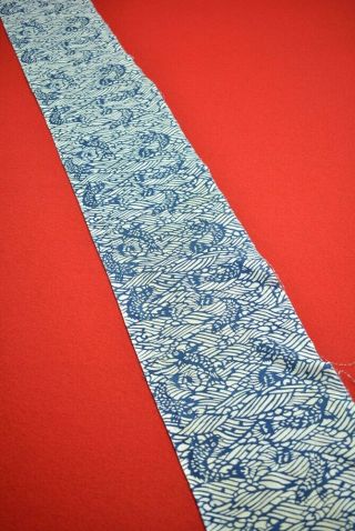 BZ56/50 Vintage Japanese Fabric Cotton Antique Boro Patch Indigo Blue 52.  4 
