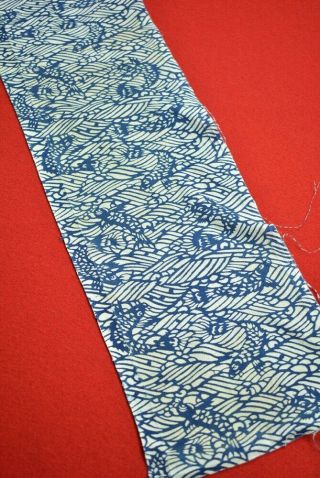 BZ56/50 Vintage Japanese Fabric Cotton Antique Boro Patch Indigo Blue 52.  4 