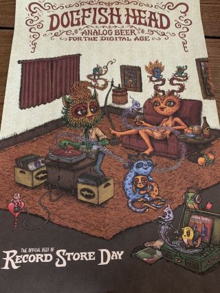 Official Dog Fish Head Beer Poster Record Store Day Rsd 2018 Rare