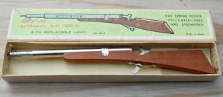 Vintage Miniature 6” Long Gun Rifle Shaped Mechanical Pencil 60’s Rare