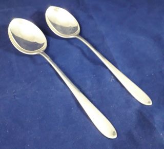 2 Rare Vintage Walker Hall David Mellor Silver Plate Pride Table Serving Spoons