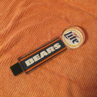 Vintage Miller Lite Beer Chicago Bears Football Tap Handle Bar Knob Rare