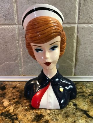 From Barbie With Love Porcelain Head Vase Nurse 1994 Mattel Enesco Rare