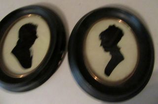 2 Antique Silhouettes Of Man And Woman From Massachusetts