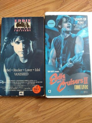 Eddie And The Cruisers 1 & 2 Vhs Rare Cult Classic 80 