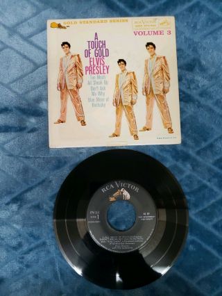 ELVIS PRESLEY VINTAGE MEGA RARE RECORD A TOUCH OF GOLD EPA 5141 VOL.  3 FROM 1960 3
